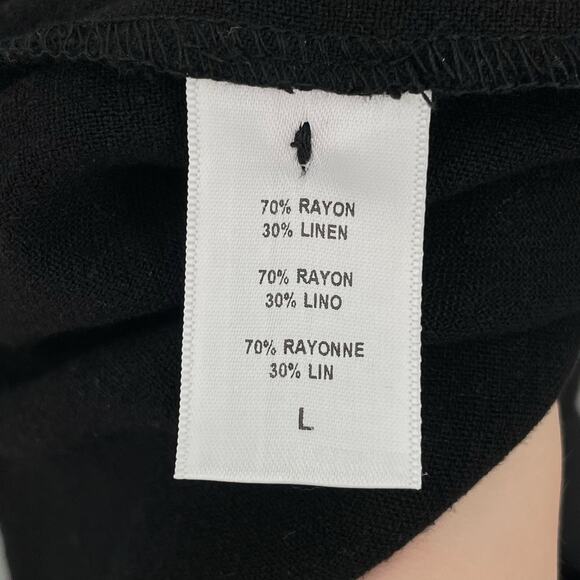 Rachel Palley Black Jumpsuit Linen Blend Relaxed Comfy Casual Fit Pockets Size L - Picture 6 of 7